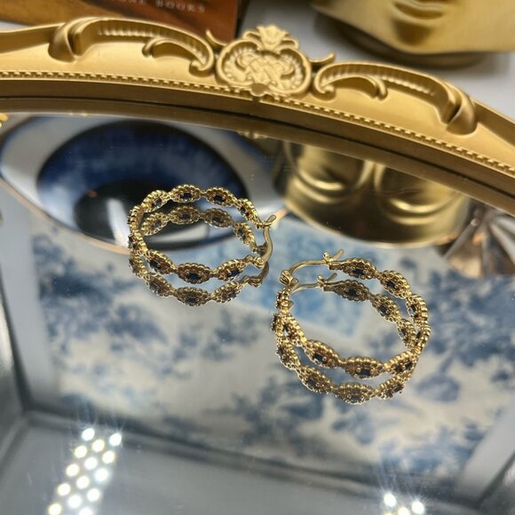 🆕 CRYSTAL HAZE 🧿 BNWT Evil Eye Hoops - Picture 11 of 15